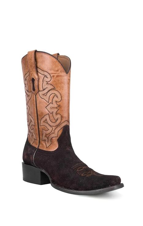 CORRAL MENS BROWN SAND SUEDE EMBROIDERY HORSEMAN TOE CORRAL main image 4